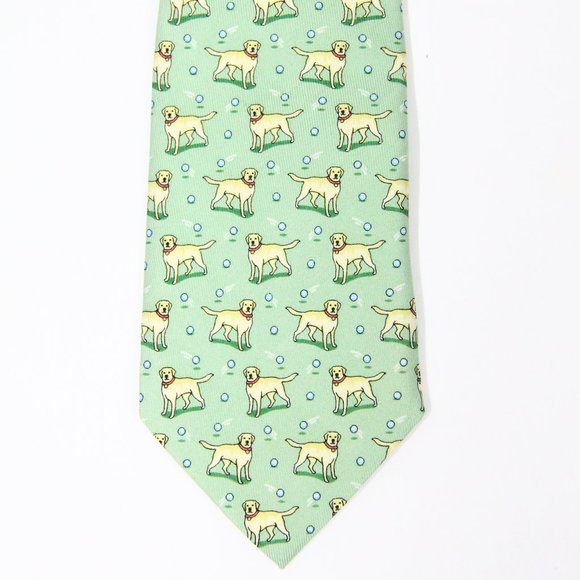 Vineyard Vines Other - Vineyard Vines Yellow Lab Tie Mens Necktie Dog Silk made in USA